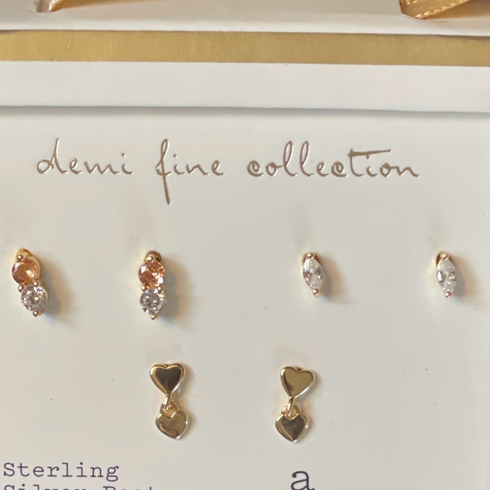 Stud Earrings Set, Sterling Silver & Cubic Zirconia — A New Day - Picture 11 of 15
